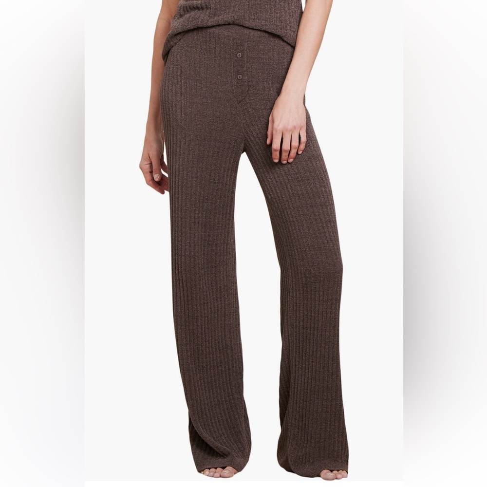 Barefoot Dreams CozyChic Ultra Lite Rib Lounge Pants in Java Size XL NWT - Picture 1 of 8